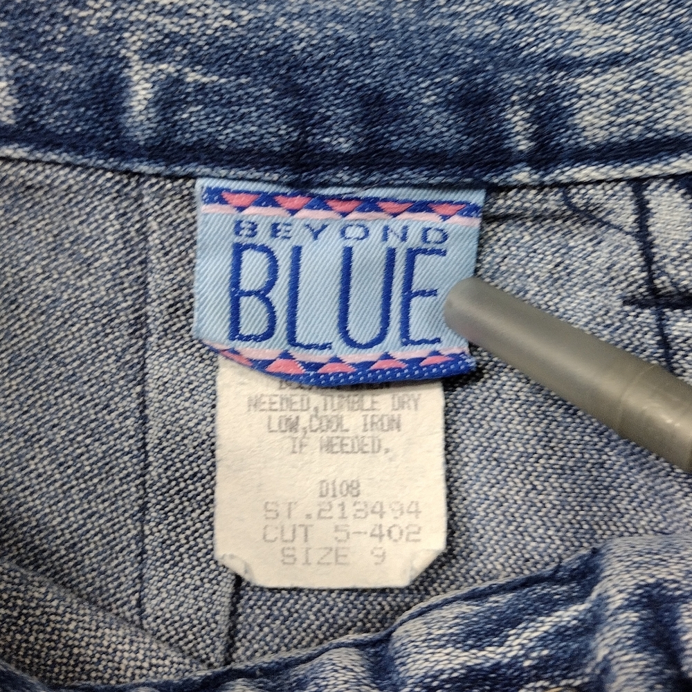 Vintage Beyond Blue Acid Wash Mom Jeans Womens 9 Blue Boho Retro 90s Y2K Casual - Picture 7 of 8